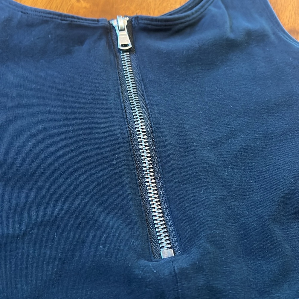 Express Black Sleeveless Peplum Top w/ Zipper - Picture 7 of 14